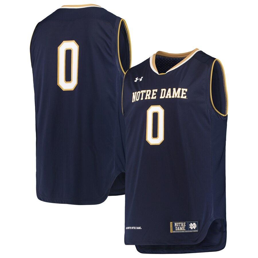 0 Notre Dame Fighting Irish Under Armour Replica Basketball Jerseys   Navy 2019