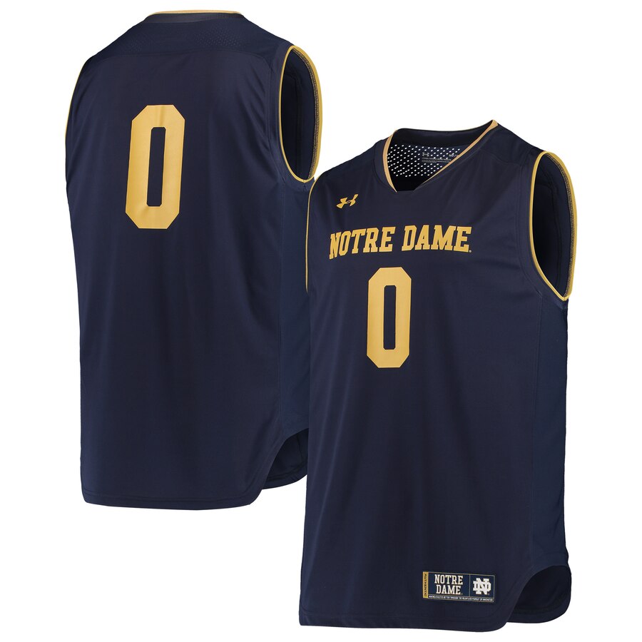 0 Notre Dame Fighting Irish Under Armour Replica Basketball Jerseys   Navygold 2019