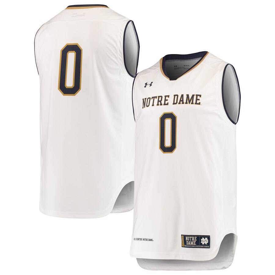 0 Notre Dame Fighting Irish Under Armour Replica Basketball Jerseys   White 2019