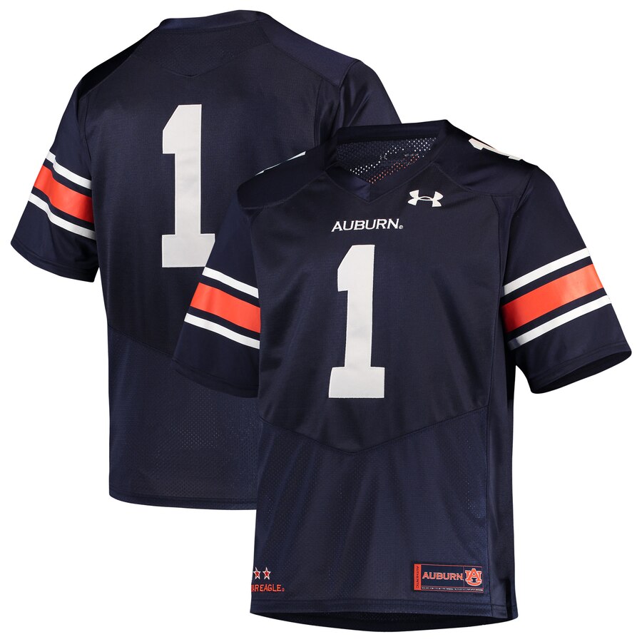 1 Auburn Tigers Under Armour Premier Football Jersey   Navy 2019