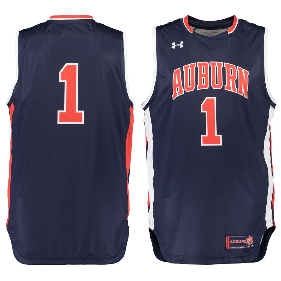 1 Auburn Tigers Under Armour Replica Basketball Jersey Youth   Navy