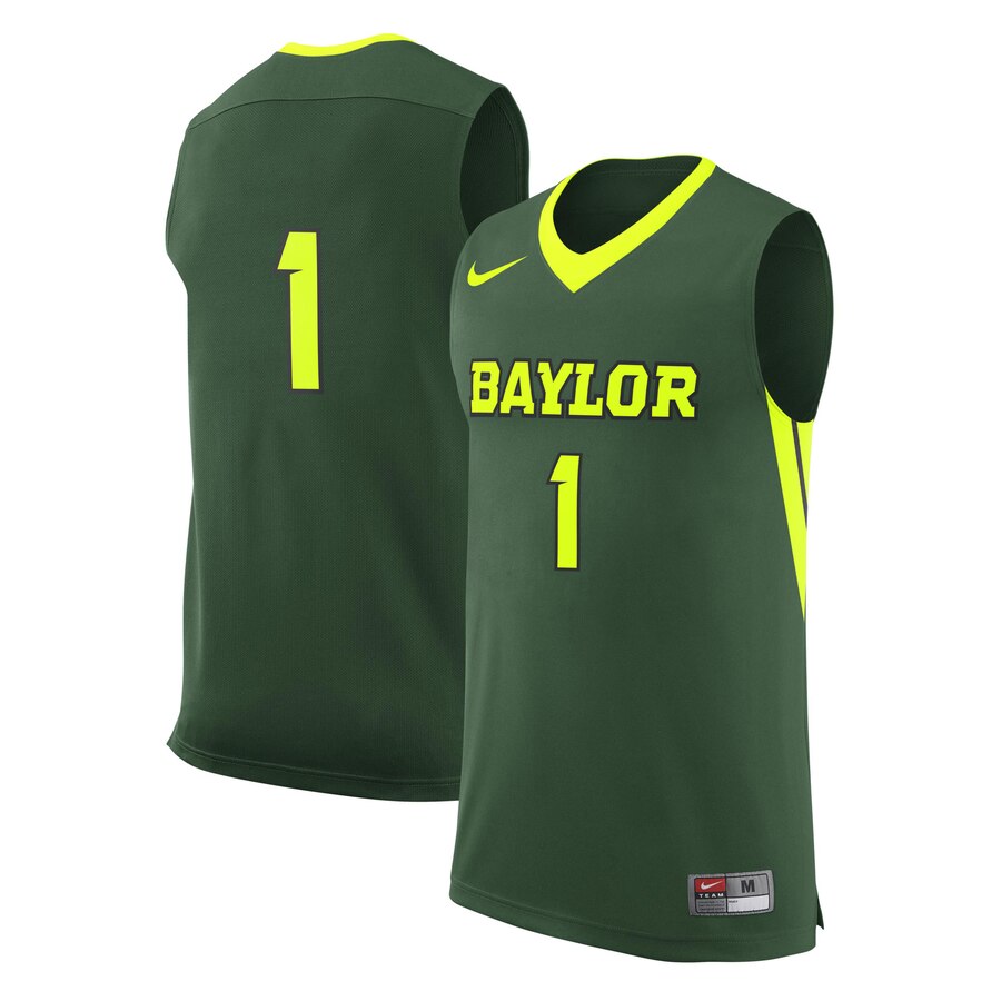 1 Baylor Bears College Basketball Replica Jersey   Green 2019