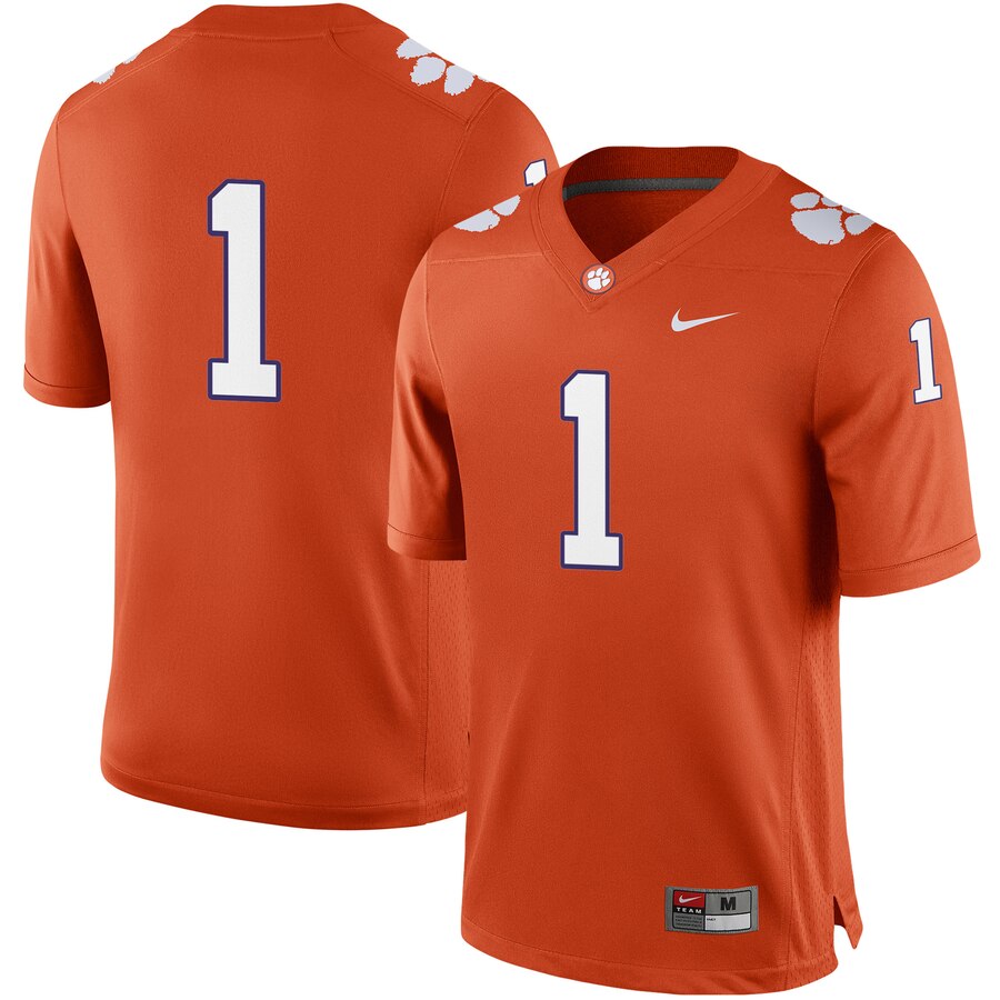 1 Clemson Tigers Football Game Jersey   Orange 2019