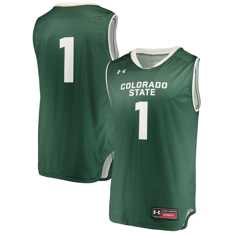 1 Colorado State Rams Under Armour Replica Performance Basketball Jersey   Green 2019