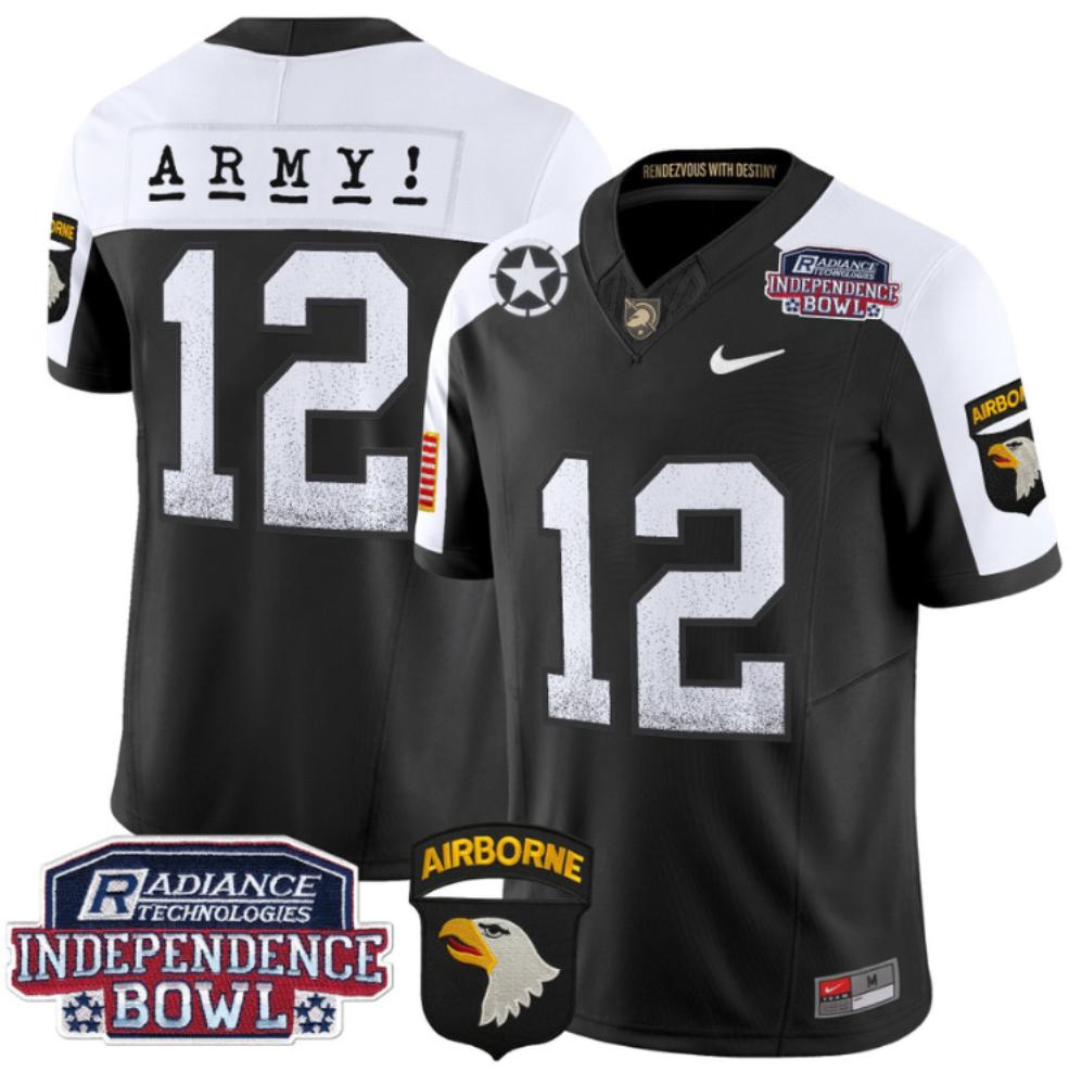 12th Man Jersey #12 Army Black Knights Independence Bowl Patch Black Alternate