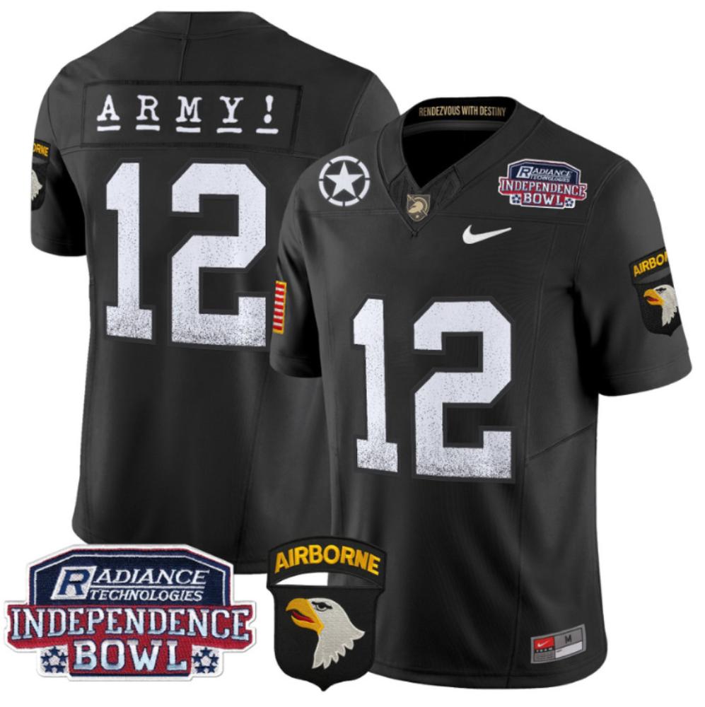 12th Man Jersey #12 Army Black Knights Independence Bowl Patch Black