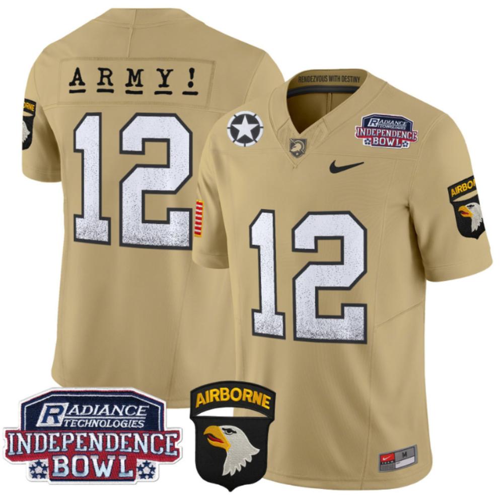 12th Man Jersey #12 Army Black Knights Independence Bowl Patch Tan
