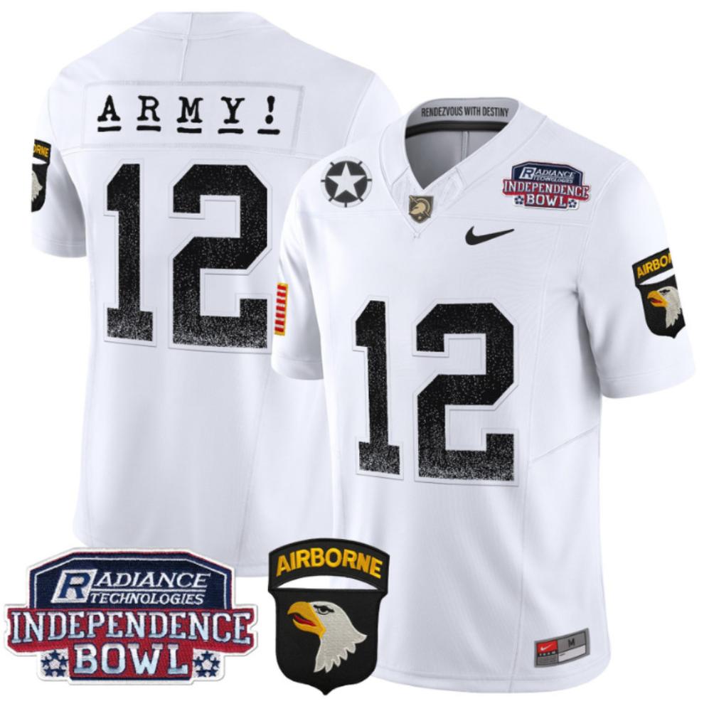 12th Man Jersey #12 Army Black Knights Independence Bowl Patch White