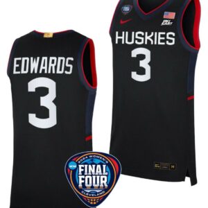 Aaliyah Edwards Jersey #3 UConn Huskies 2024 NCAA March Madness Final Four Black