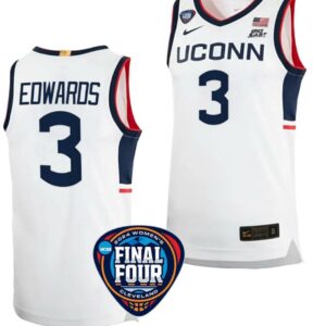 Aaliyah Edwards Jersey #3 UConn Huskies 2024 NCAA March Madness Final Four White